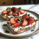 Photo of featured for Indulgent Roasted Strawberry Whipped Ricotta Toasts