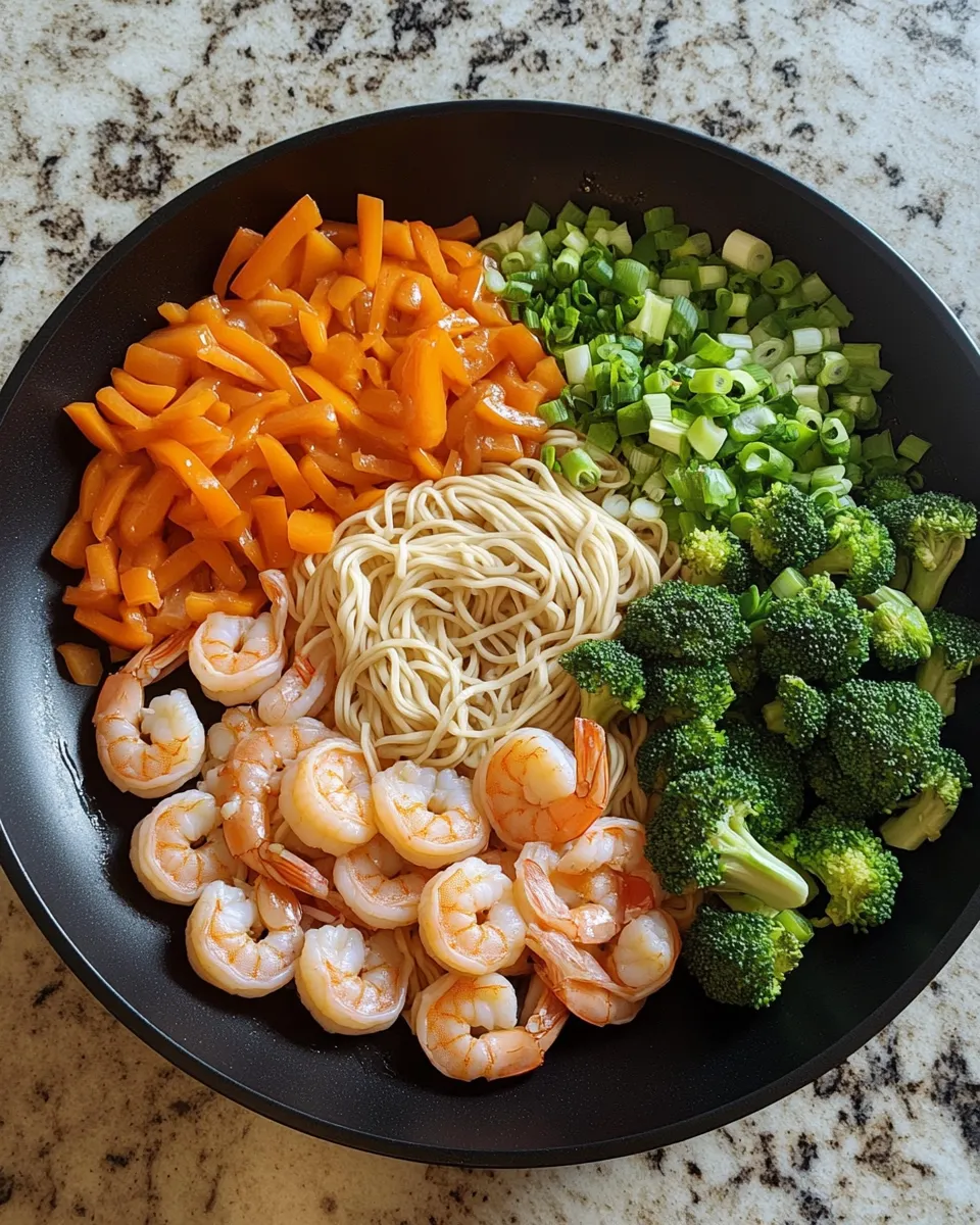 Ingredients for Sizzling Shrimp Stir Fry with Noodles: A Quick and Delicious Delight