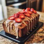 Photo of featured for Irresistibly Sweet Strawberry Bread Loaf with a Glorious Strawberry Glaze