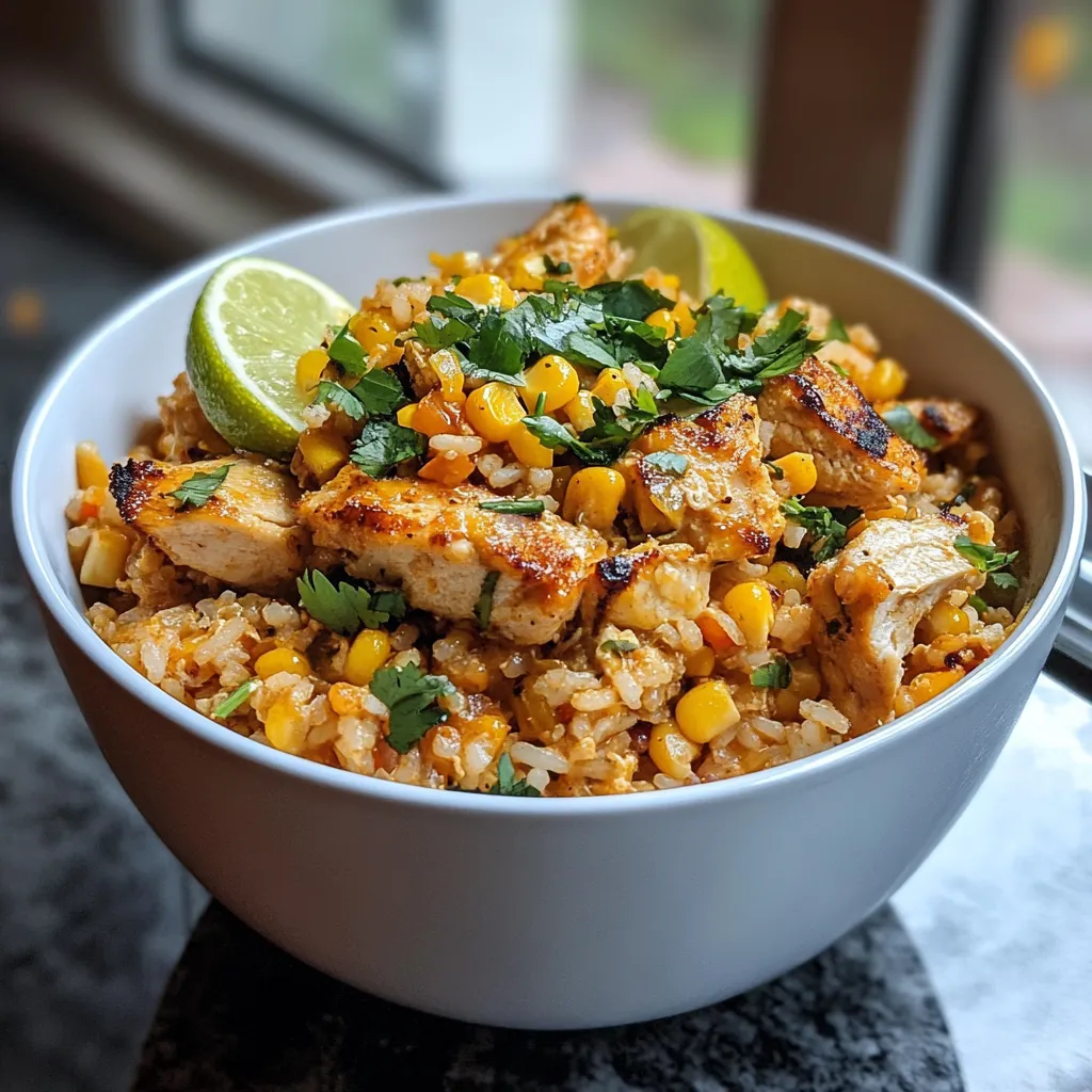 Photo of featured for Savor the Flavor: Irresistible Street Corn Chicken Rice Bowl Delight