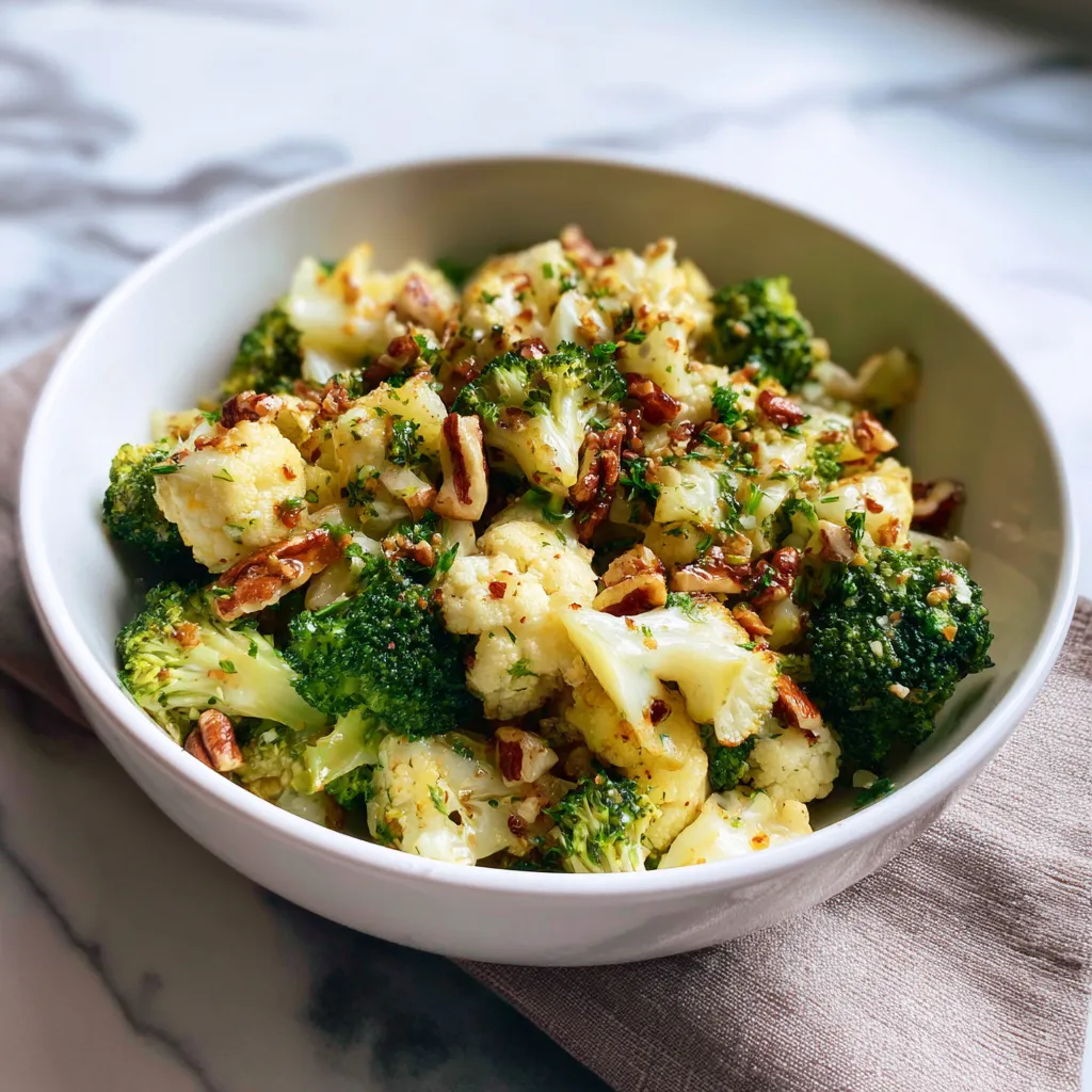 Photo of featured for Deliciously Crunchy Apple Broccoli Cauliflower Salad