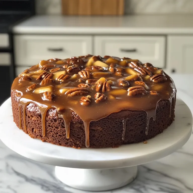 Photo of featured for Indulgent Apple Pecan Cake: Irresistible Caramel Glaze