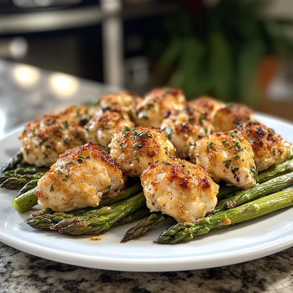 Photo of featured for Delicious Baked Chicken Bites with Asparagus Recipe