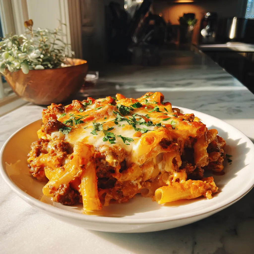 Photo of featured for Savory Baked Ziti with Ground Beef: A Crowd-Pleasing Dinner Option