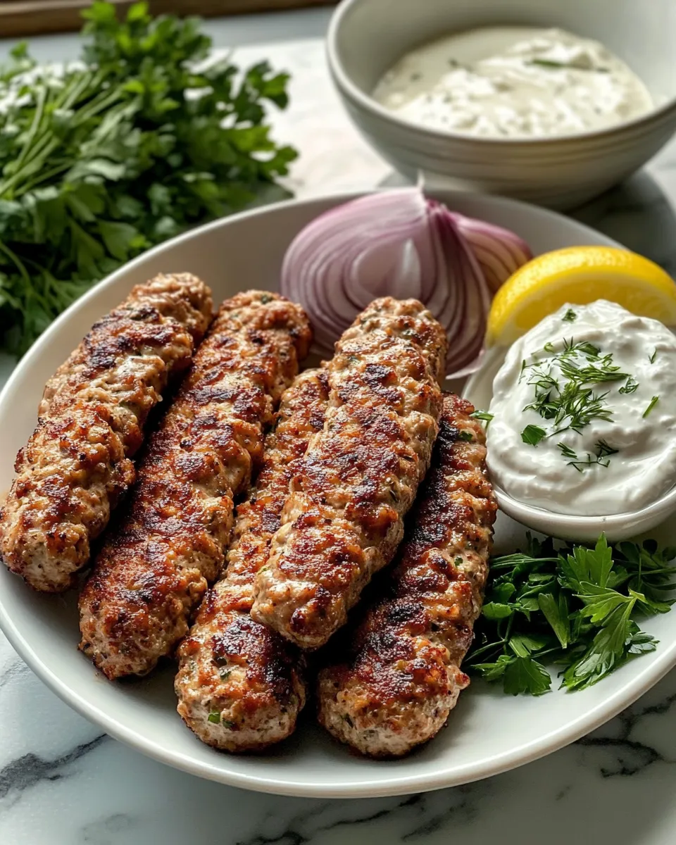 Ingredients for Delicious Chicken Kofta with Irresistible Creamy Garlic Yogurt Sauce