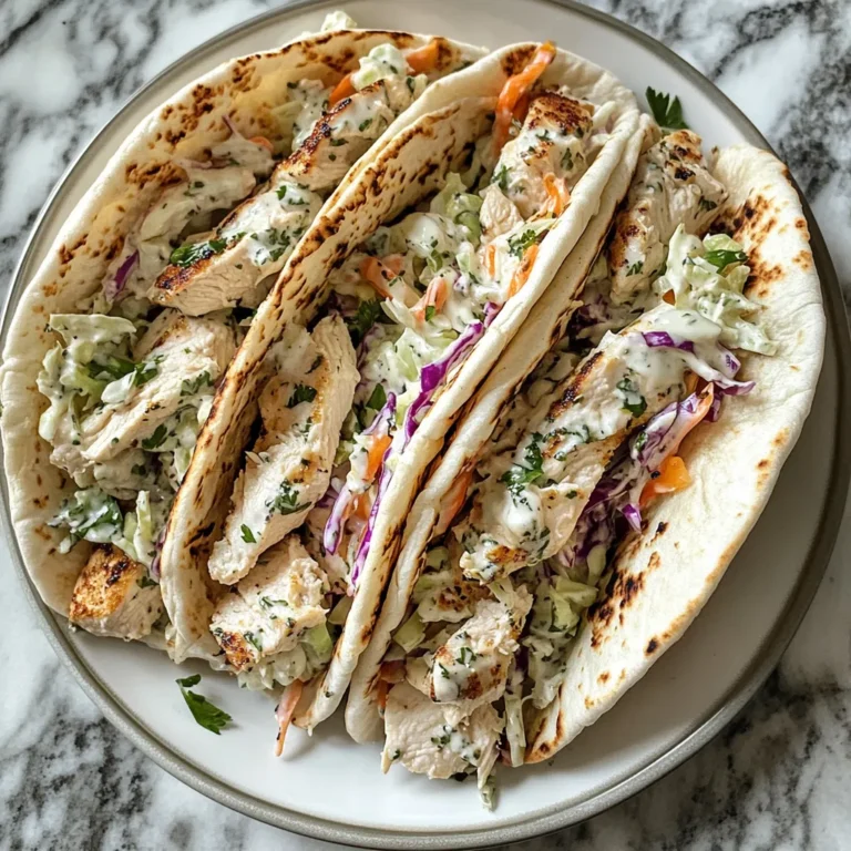 Photo of featured for Irresistible Chicken Pitas: Creamy Herby Ranch Slaw Delight