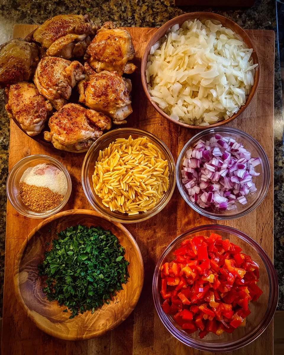 Ingredients for Indulgent Creamy Cajun Chicken Orzo: A Flavor Explosion in Every Bite