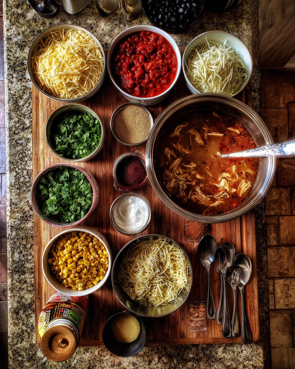 Ingredients for Creamy Chicken Enchilada Soup: Rich and Satisfying Delight