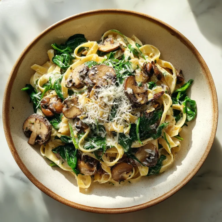 Photo of featured for Indulgent Creamy Spinach Mushroom Pasta: A Decadent Delight