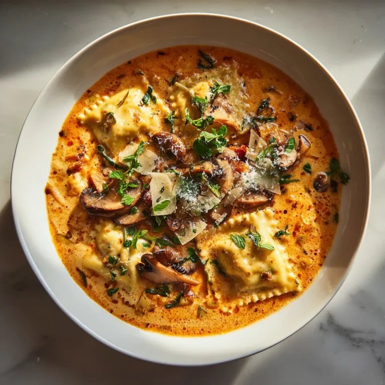 Photo of featured for Indulgent Creamy Tuscan Ravioli Soup Recipe