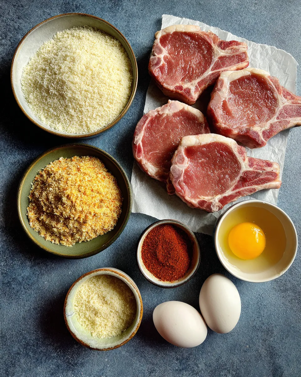 Ingredients for Irresistibly Crispy Baked Parmesan Pork Chops