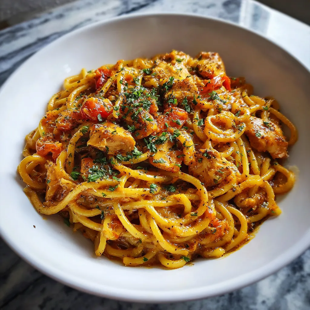 Photo of featured for Deliciously Easy Crockpot Chicken Spaghetti Recipe