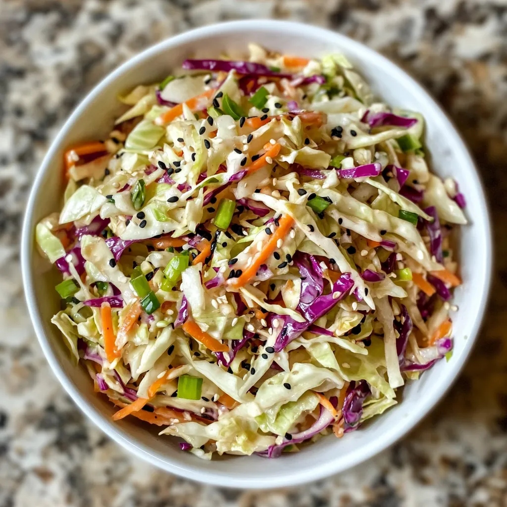 Photo of featured for Crunchy Asian Cabbage Slaw: Irresistibly Addictive Recipe