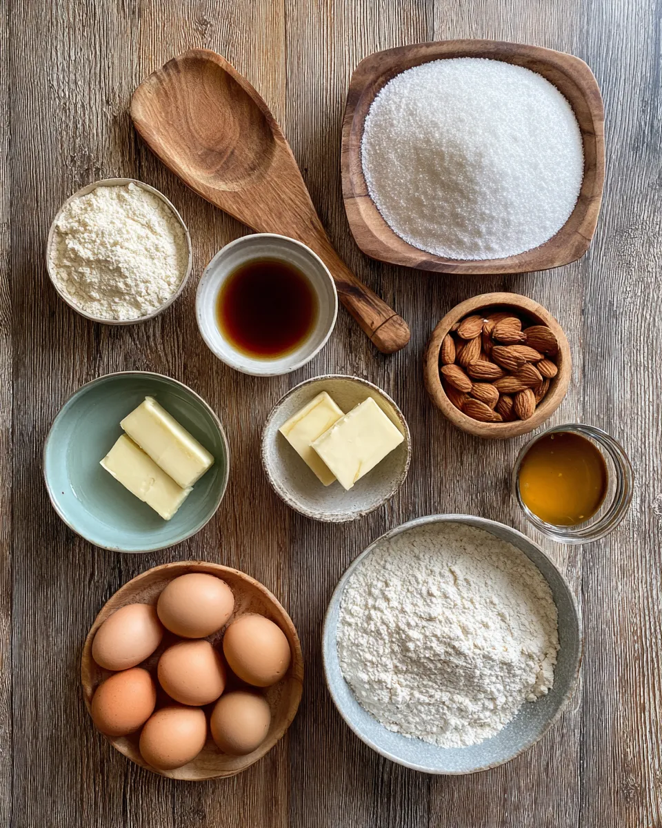 Ingredients for Indulgent Fluffy Almond Flour Cake: A Decadent Delight