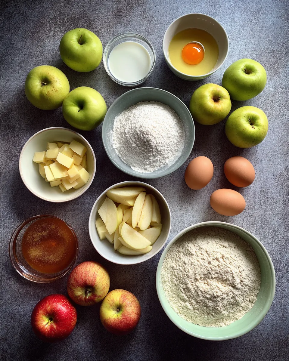 Ingredients for Irresistible French Apple Invisible Cake: A Magical Treat