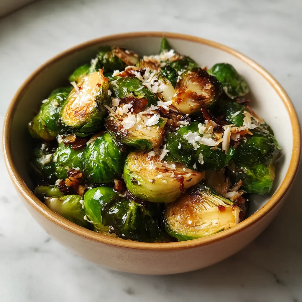 Photo of featured for Irresistible Honey Balsamic Brussels Sprouts Recipe