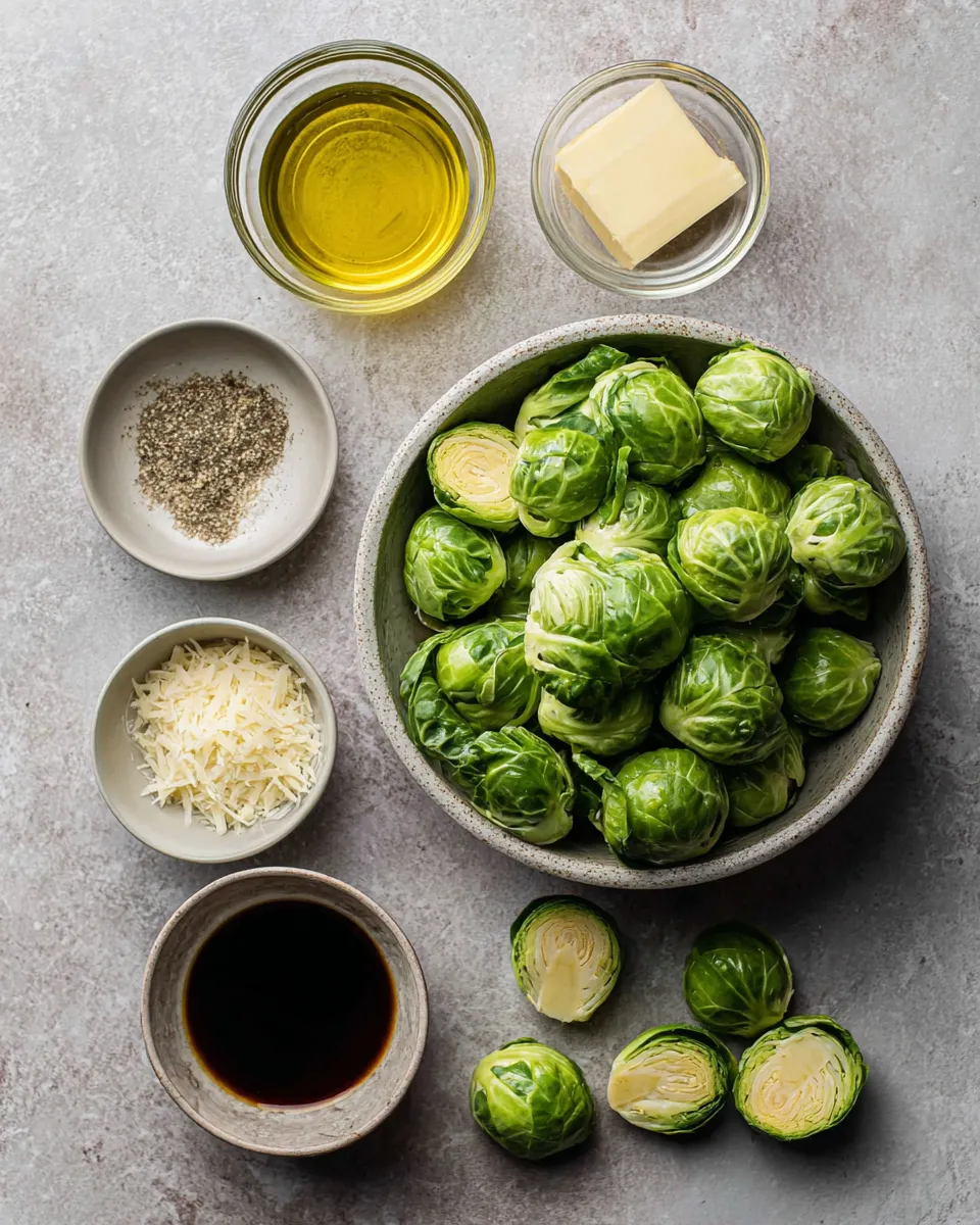 Ingredients for Irresistible Honey Balsamic Brussels Sprouts Recipe