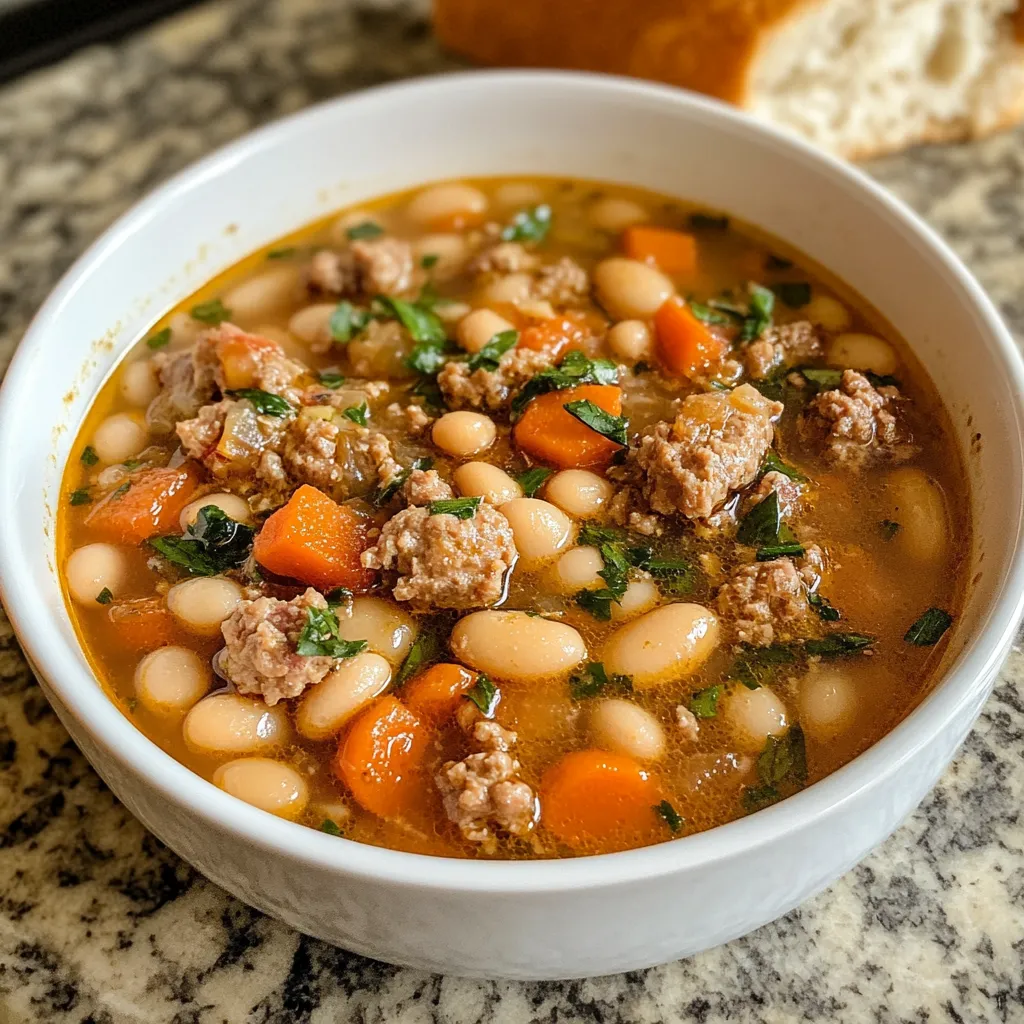 Photo of featured for Delicious Italian Sausage White Bean Soup Recipe