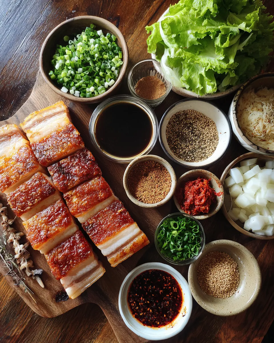 Ingredients for Sizzling Korean Pork Belly: A Flavorful Delight
