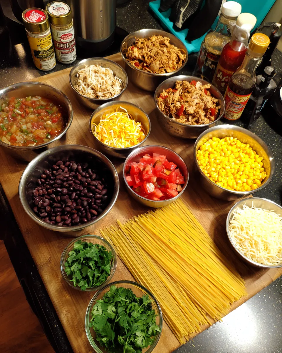 Ingredients for Sizzling Mexican Chicken Spaghetti: A Flavor Explosion in Every Bite