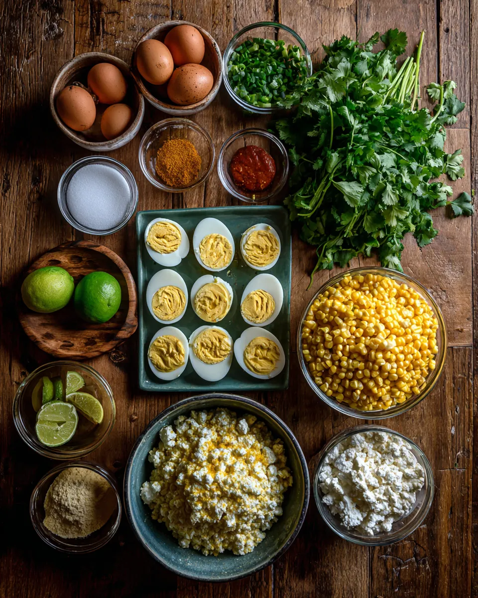Ingredients for Spicy Fiesta: Mexican Street Corn Deviled Eggs