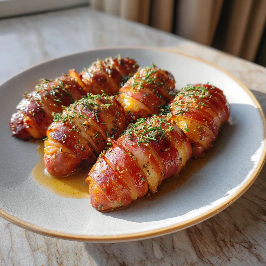 Photo of featured for Irresistible Mustard Hasselback Kielbasa Bites