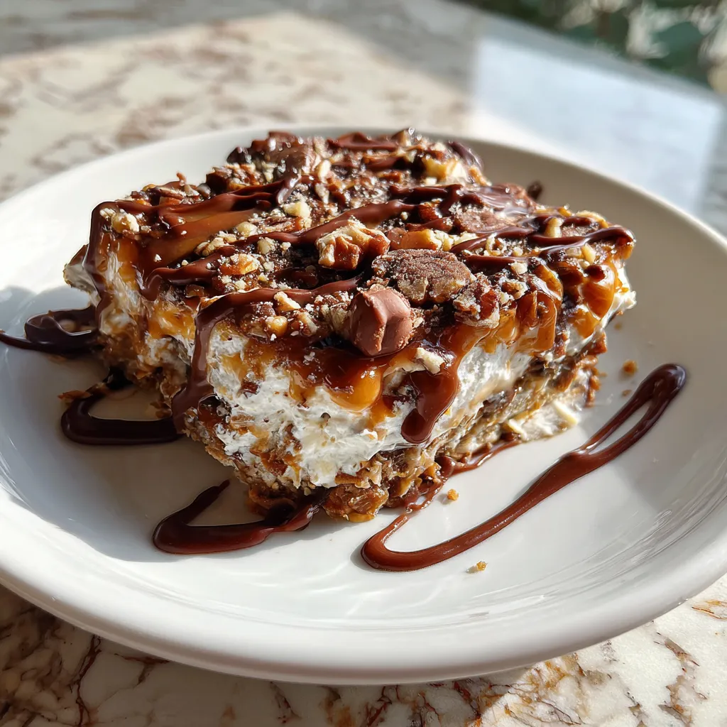 Photo of featured for Indulgent No-Bake Turtle Lasagna Dessert: Sinfully Delicious