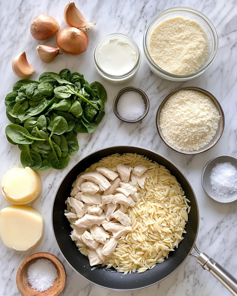 Ingredients for Creamy Chicken Orzo: Easy One-Pan Delight