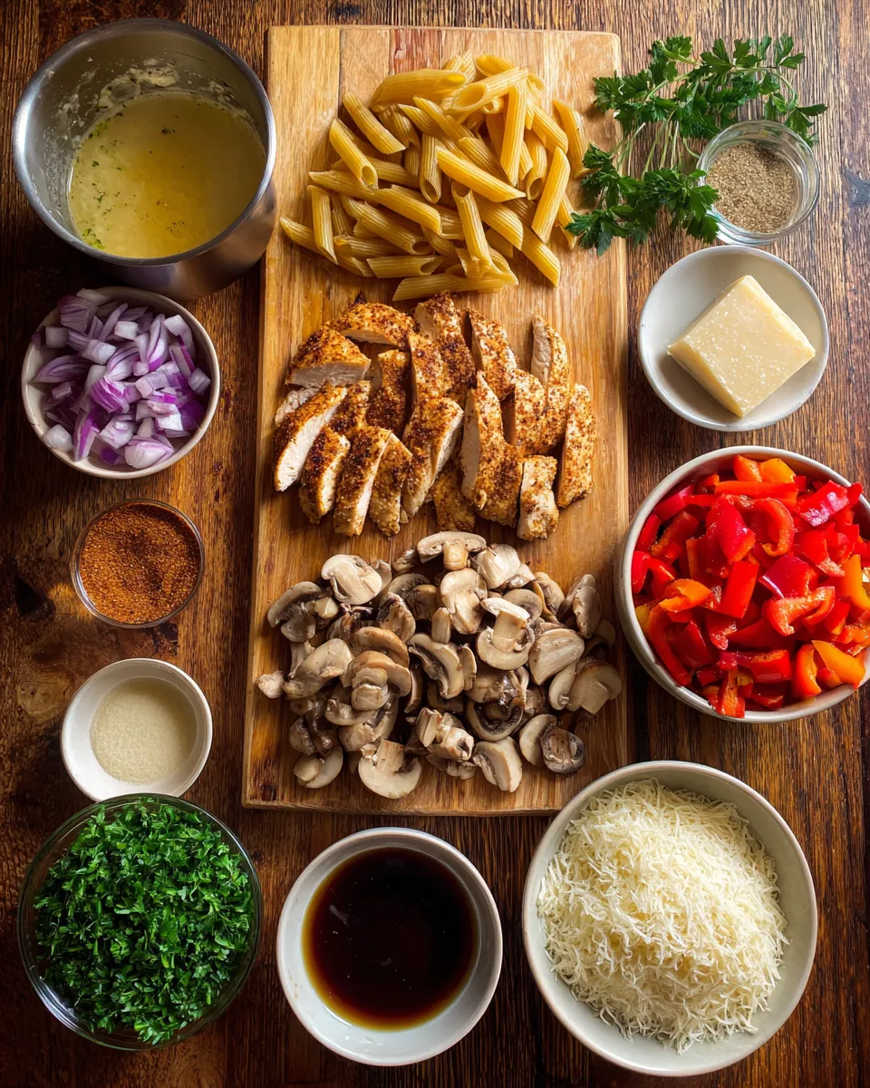 Ingredients for Creamy Cajun Chicken Pasta: Indulgent One-Pot Perfection