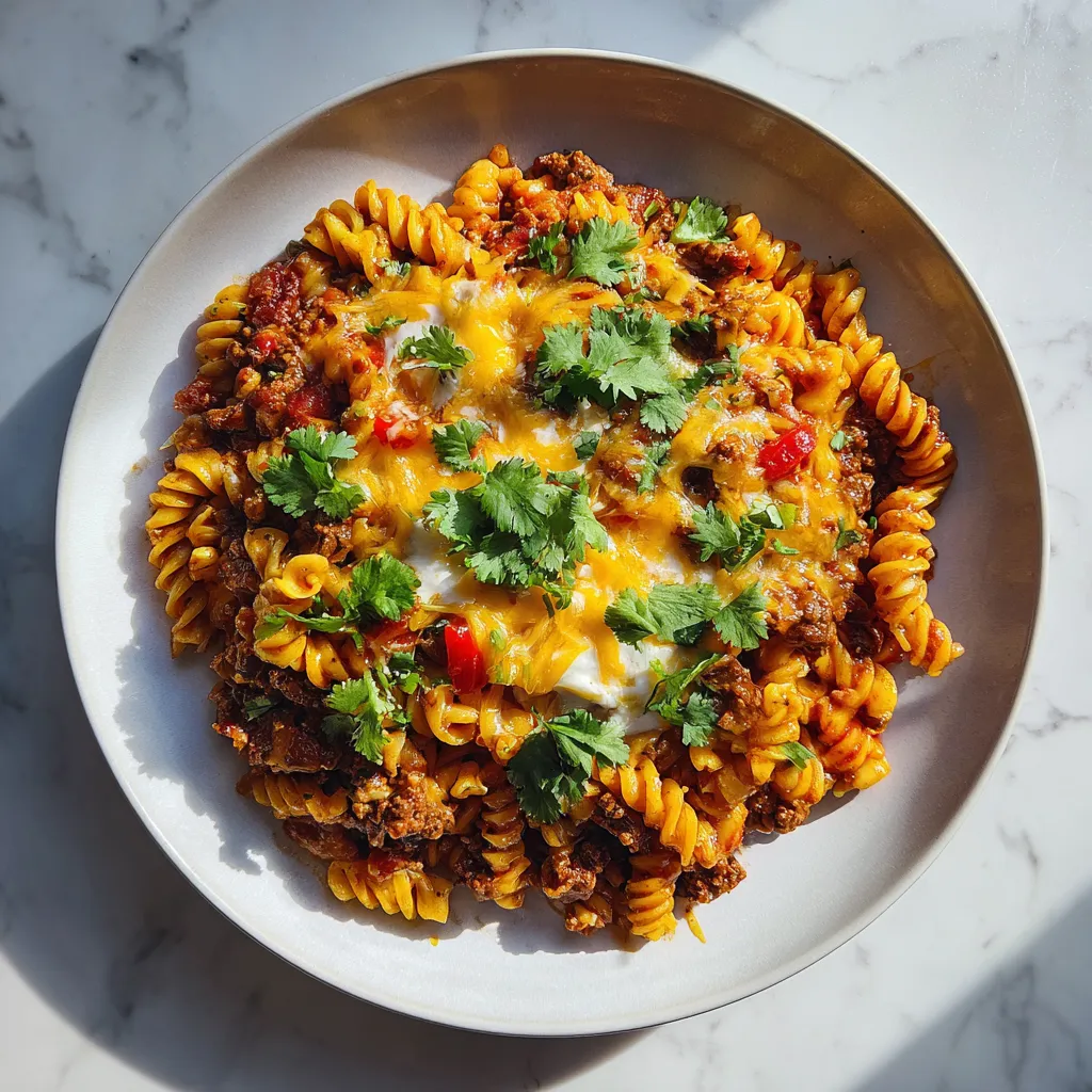 Photo of featured for Deliciously Easy One Pot Enchilada Pasta Recipe