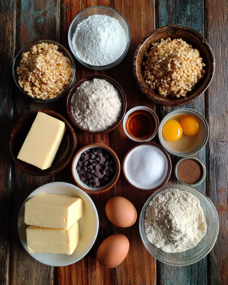 Ingredients for Irresistible Rice Krispie Chocolate Chip Cookies: A Decadent Delight