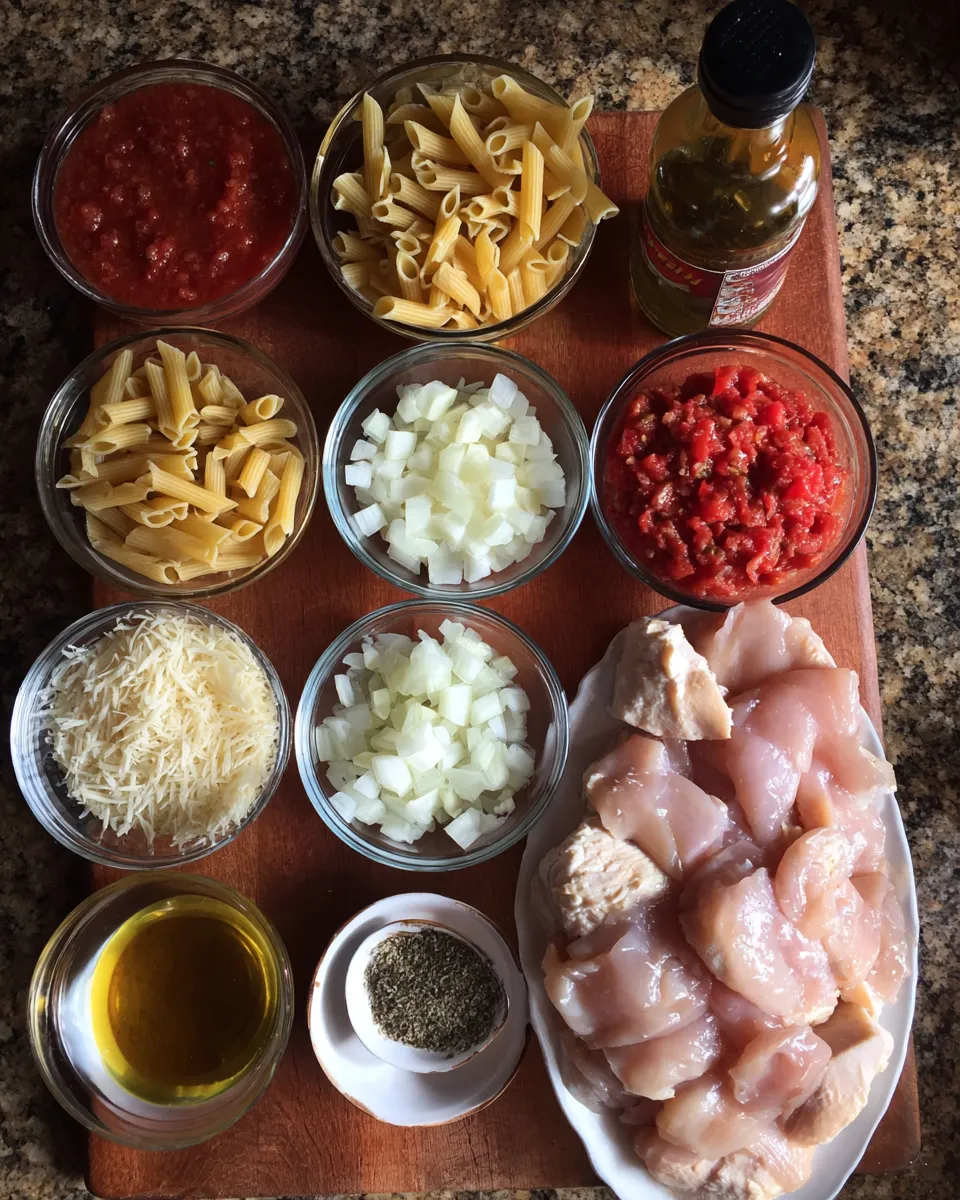 Ingredients for Savory Slow Cooker Chicken and Pasta: A Flavorful Delight
