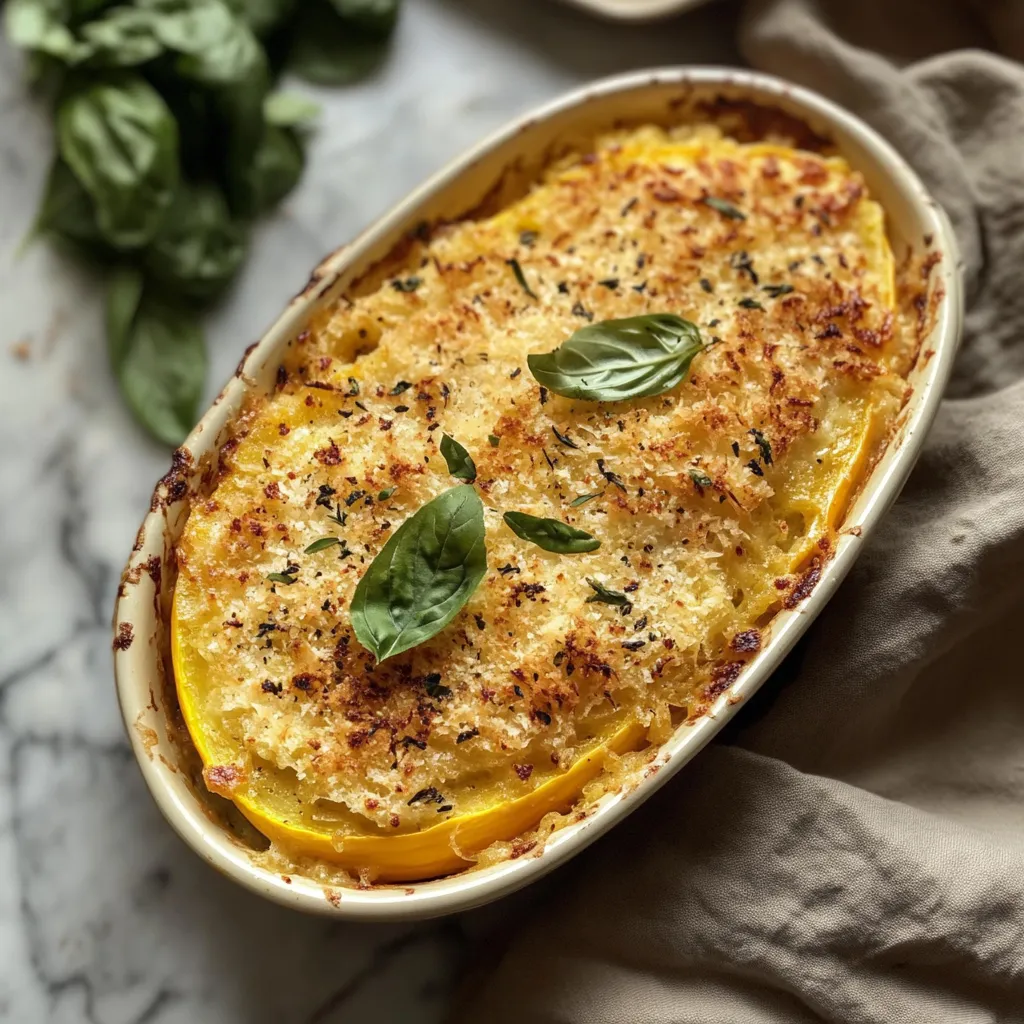 Photo of featured for Indulgent Spaghetti Squash Au Gratin: A Cheesy Delight