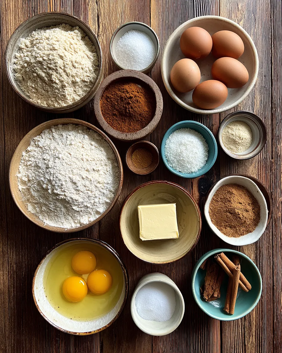 Ingredients for Irresistible Spiced Apple Cider Donut Loaf Recipe