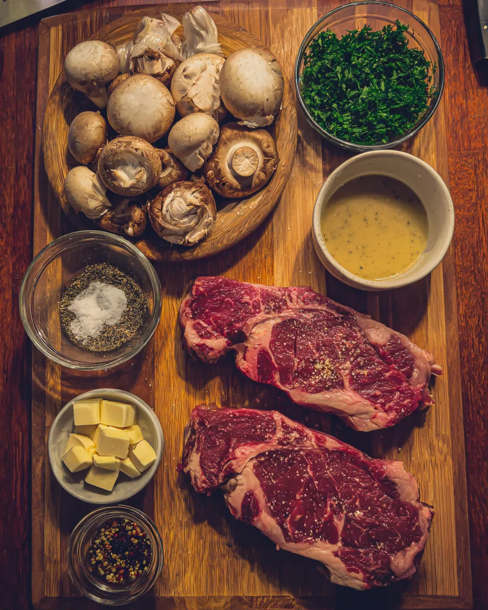 Ingredients for Indulgent Steak with Whiskey Garlic Cream Sauce: A Decadent Delight