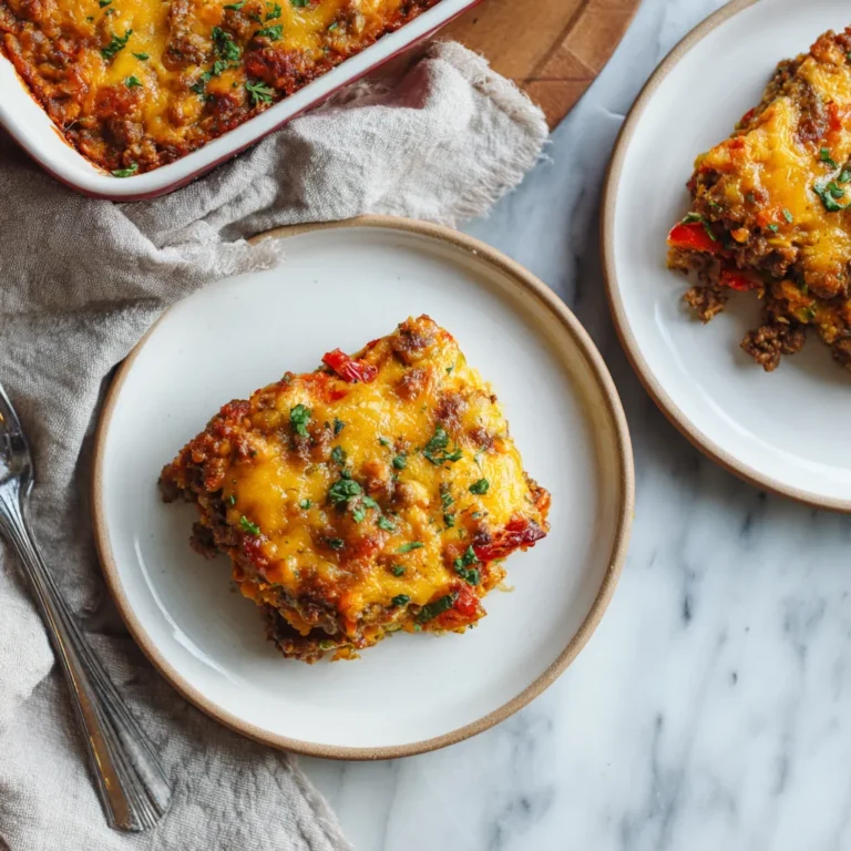 Photo of featured for Deliciously Cheesy Stuffed Pepper Casserole