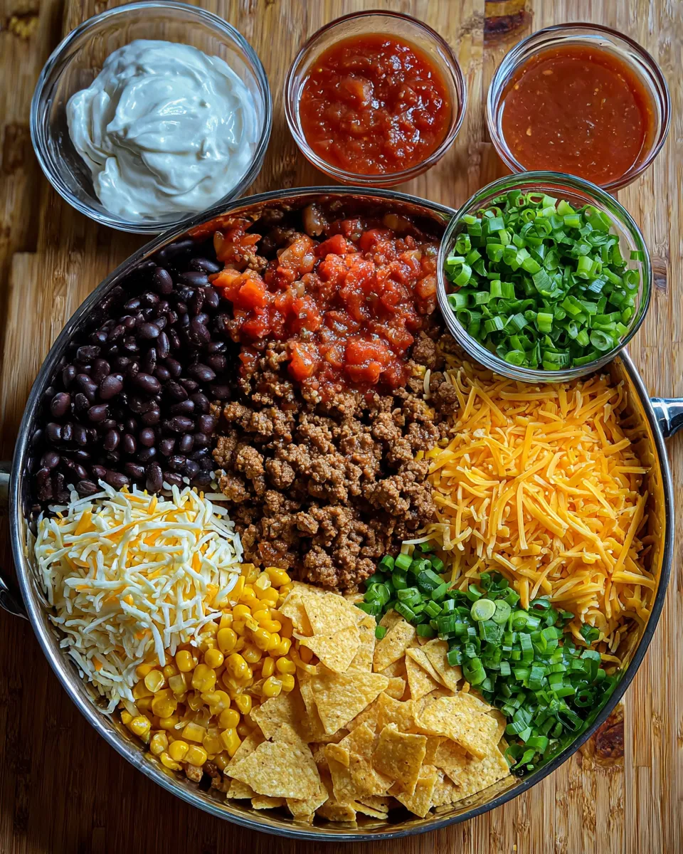 Ingredients for Deliciously Easy Walking Taco Casserole Recipe