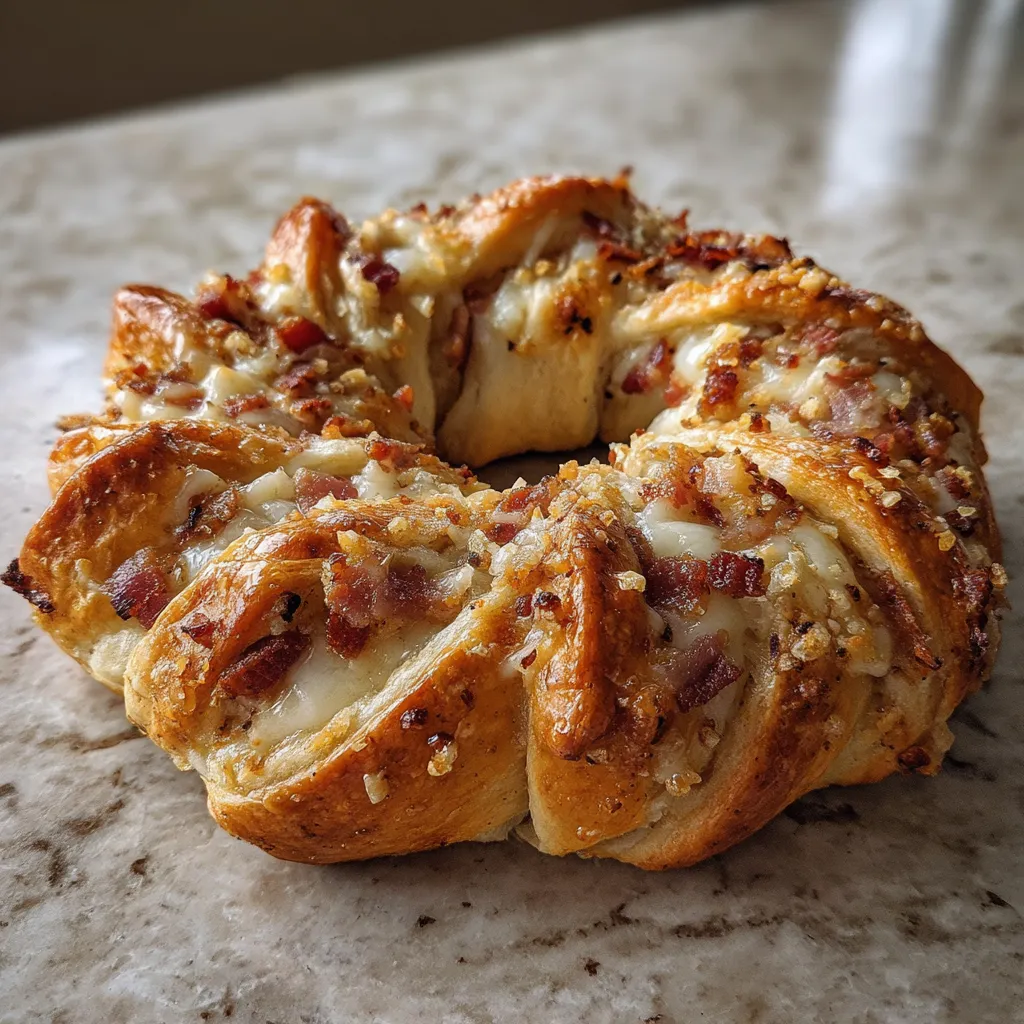 Photo of featured for Irresistible Bacon Brie Crescent Wreath Recipe