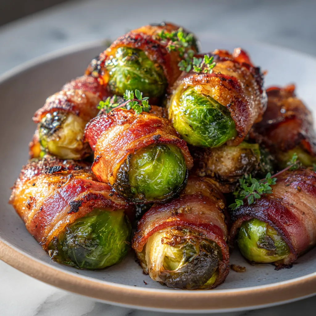 Photo of featured for Irresistible Bacon-Wrapped Roasted Brussels Sprouts