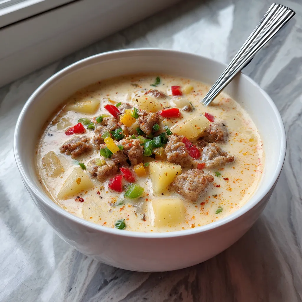 Photo of featured for Spicy Cajun Potato Soup: A Flavorful Twist with Sausage