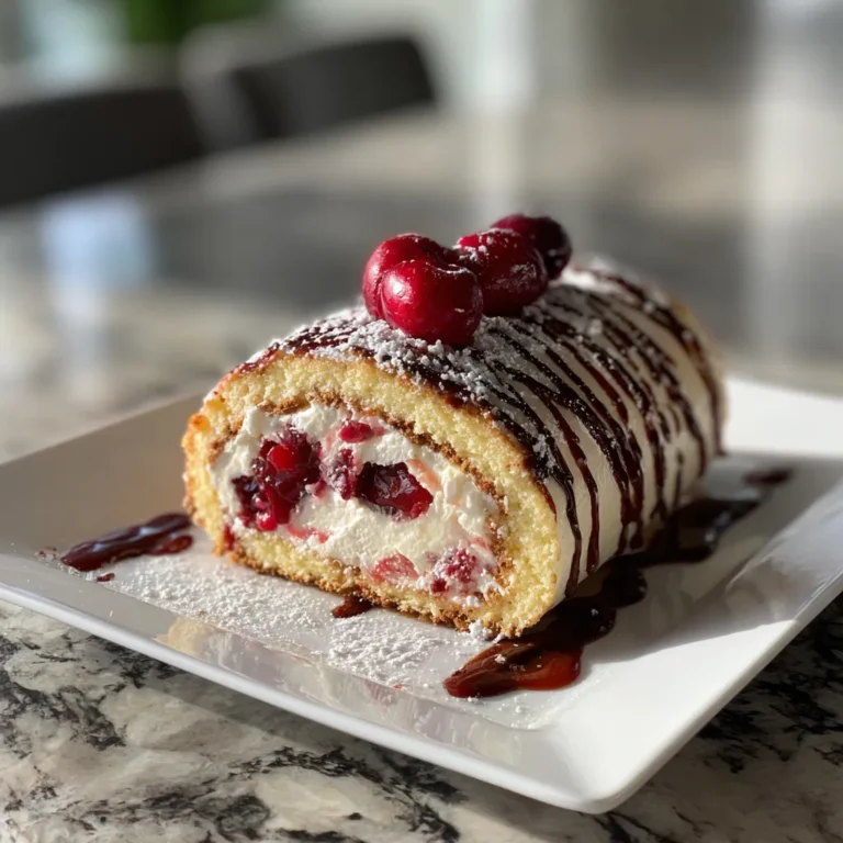 Photo of featured for Decadent Cherry Cheesecake Cake Roll: Indulge in Sweet Bliss