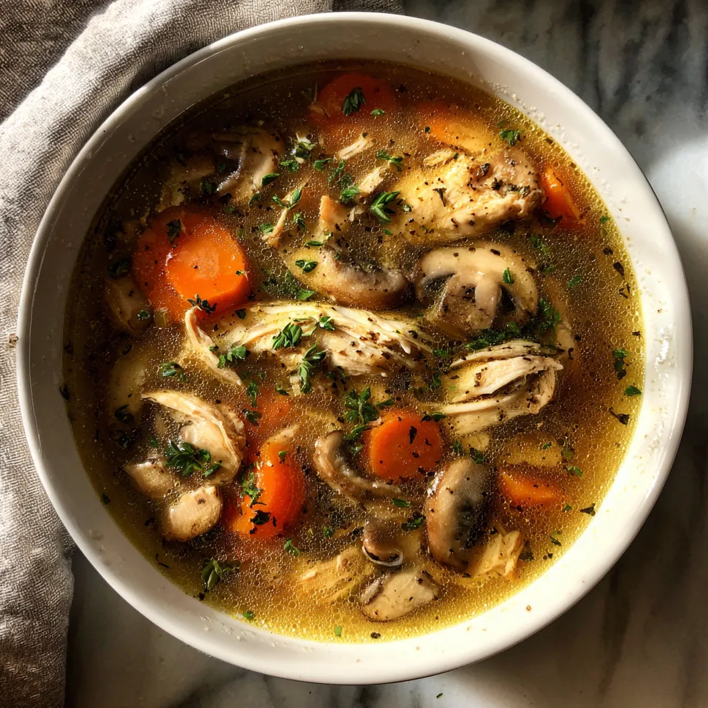 Photo of featured for Savory Chicken Mushroom Soup: A Cozy Comfort in a Bowl