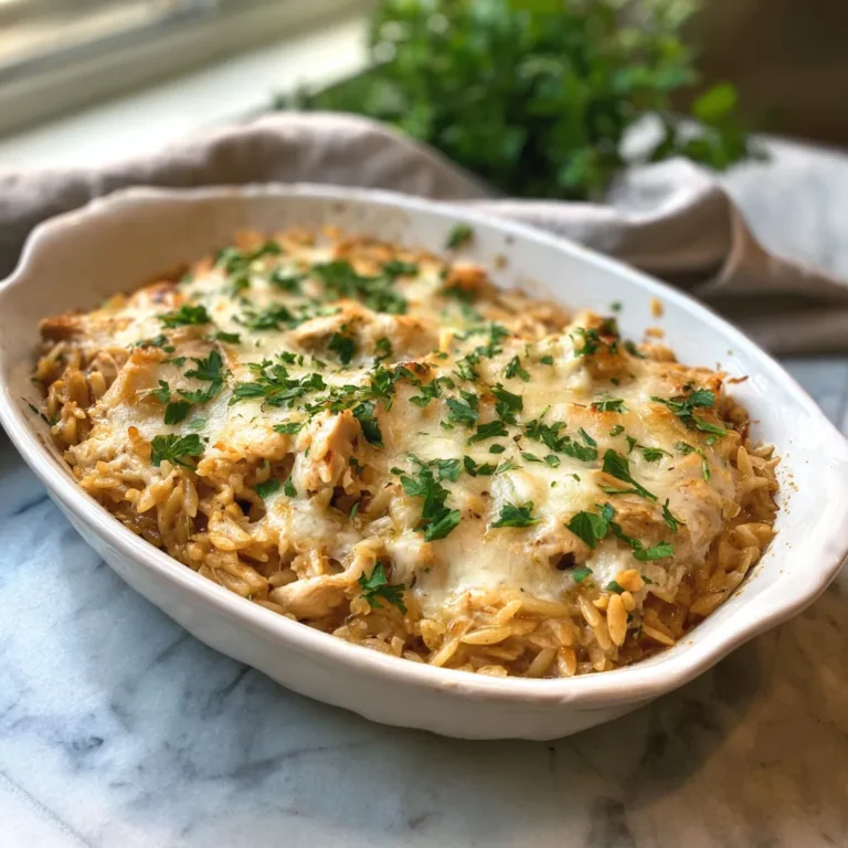 Photo of featured for Irresistible French Onion Chicken Orzo Casserole: A Flavorful Twist on a Classic Dish