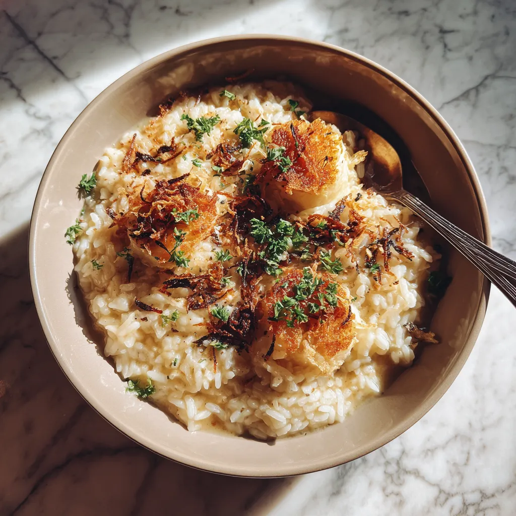 Photo of featured for Indulgent French Onion Soup Rice: A Comforting Delight