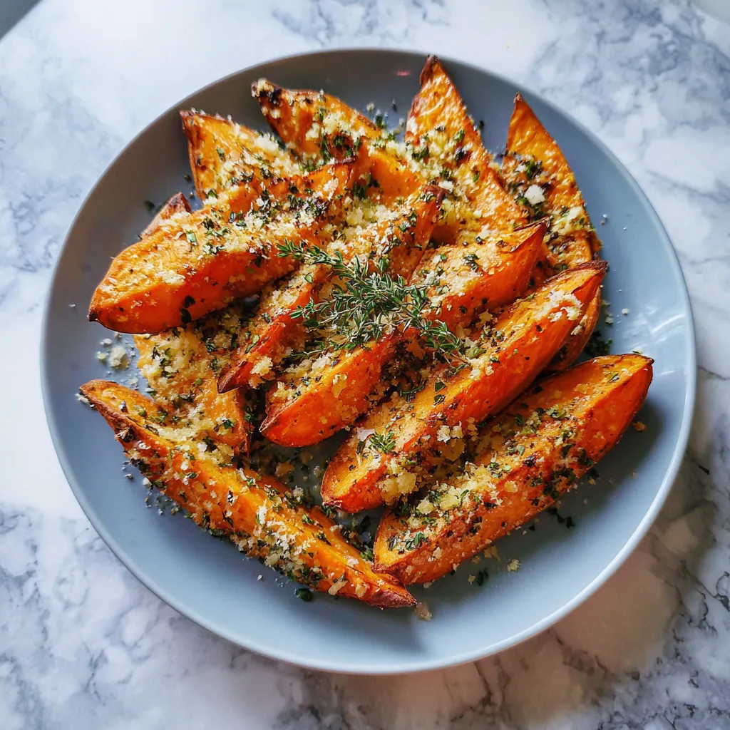 Photo of featured for Irresistible Garlic Parmesan Sweet Potato Wedges: A Flavor Explosion