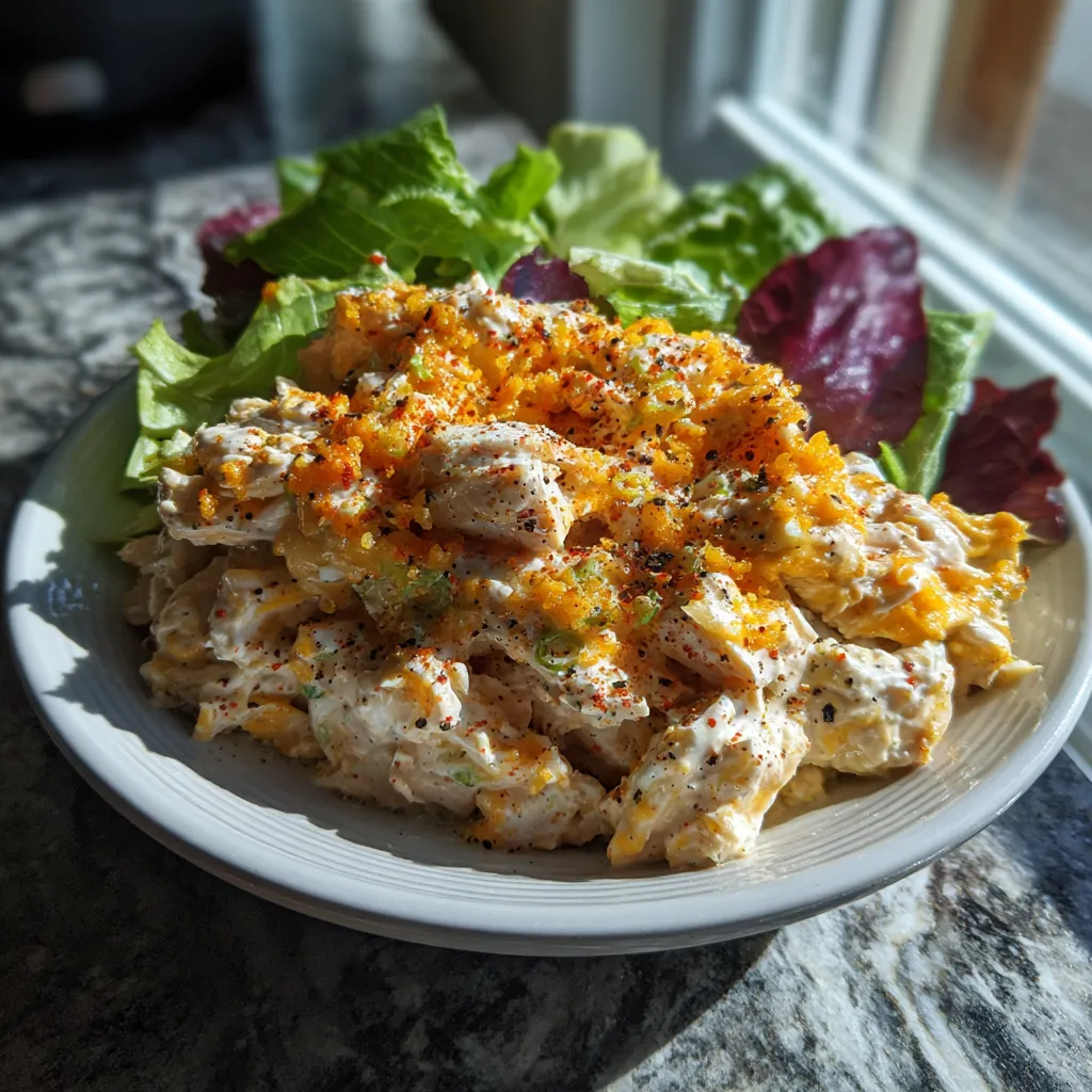 Photo of featured for Spicy Jalapeno Popper Cottage Cheese Chicken Salad: A Flavor Explosion
