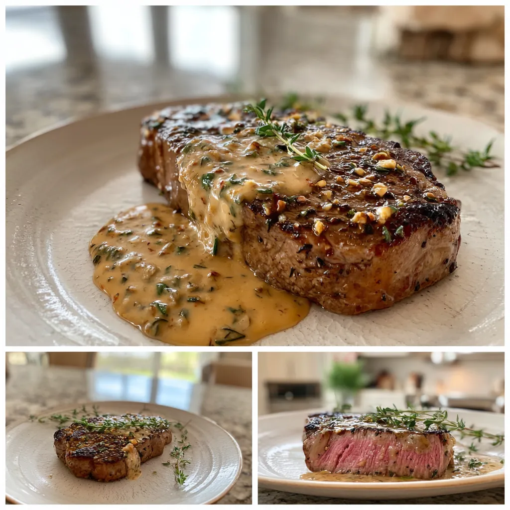 Photo of featured for Irresistible Juicy Steak: Indulge in Creamy Garlic Sauce