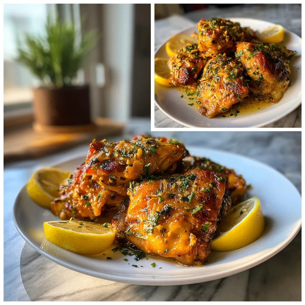 Photo of featured for Irresistible Lemon Garlic Butter Chicken Thighs