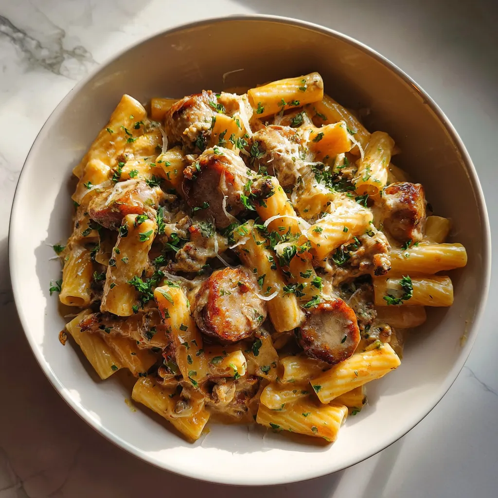 Photo of featured for Creamy Cajun Sausage Pasta: Indulge in One-Pot Perfection