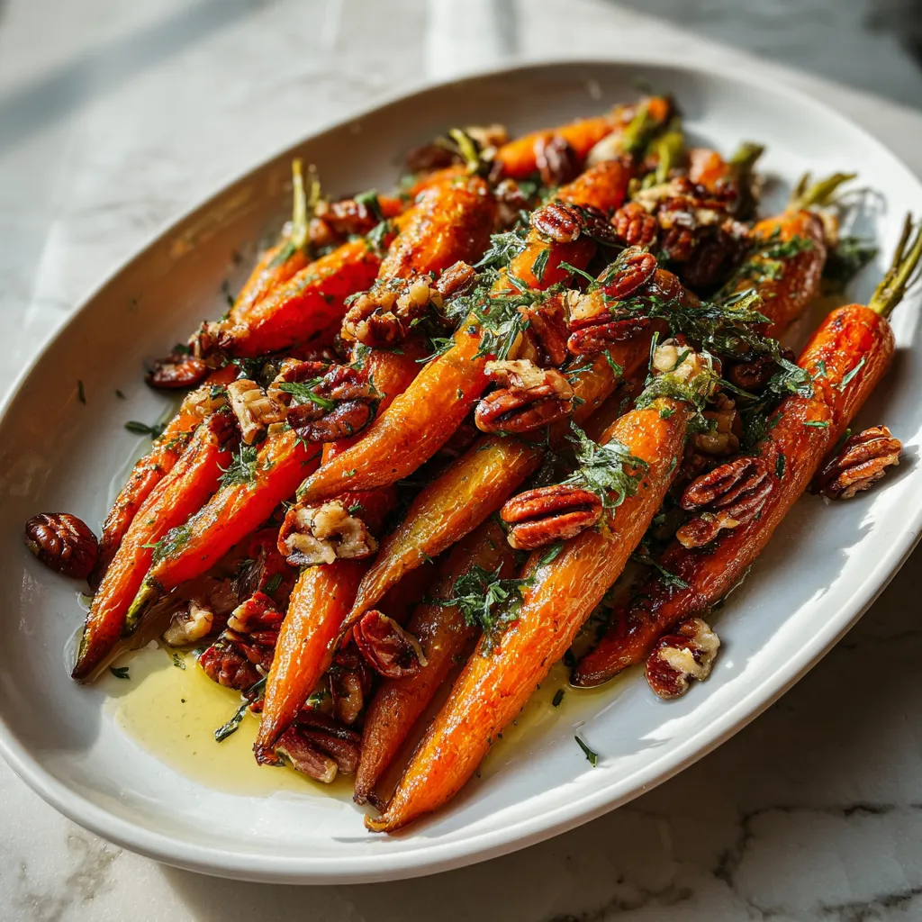 Photo of featured for Irresistible Roasted Carrots with Candied Pecans